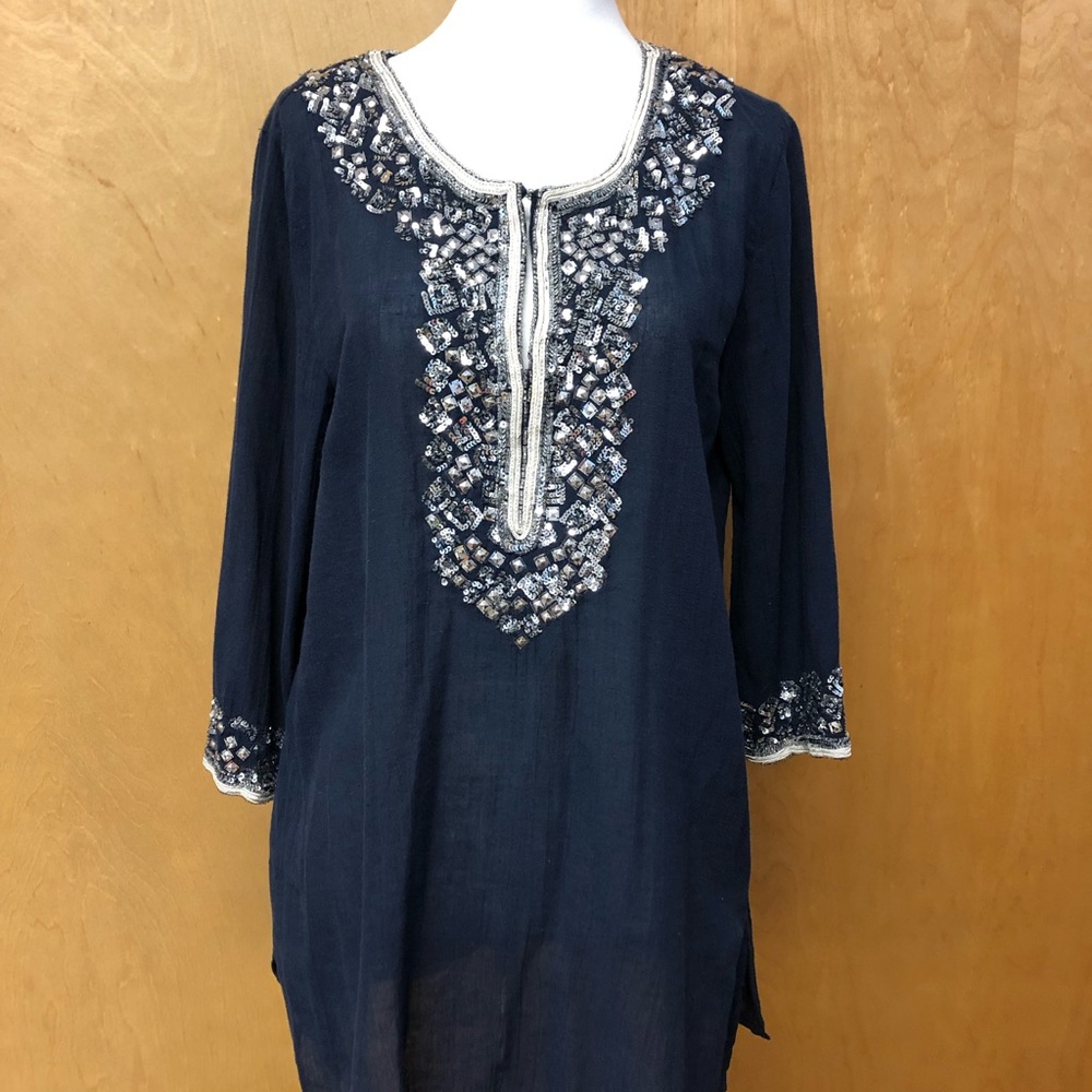 Calypso St. Barth Gauze Sequined Tunic